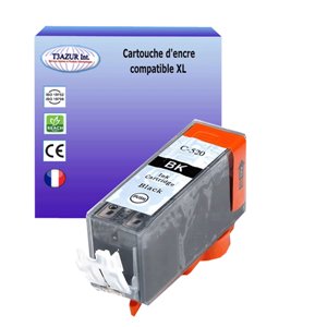 T3AZUR -  Cartouche compatible Canon PGI-520 Noire