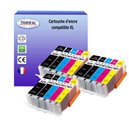 T3AZUR -  Lot de 15 Cartouches compatibles Canon PGI520/CLI-521
