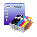 T3AZUR -  Lot de 5 Cartouches compatibles Canon PGI520/CLI-521