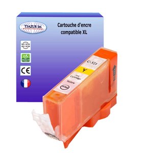 T3AZUR -  Cartouche compatible Canon CLI-521 Jaune