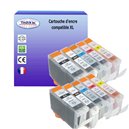  T3AZUR - Lot de 10 Cartouches compatibles Canon PGI-5/CLI8