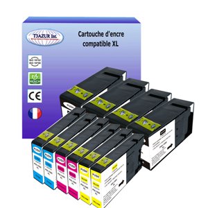 T3AZUR - Lot de 10 Cartouches compatibles pour CANON  PGI-1500 XL