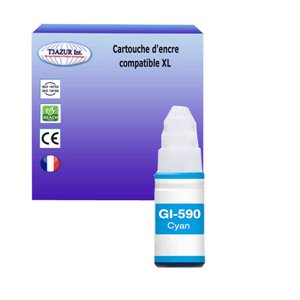 T3AZUR - Bouteille encre compatible Canon GI590 Cyan