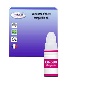 T3AZUR - Bouteille encre compatible Canon GI590 Magenta