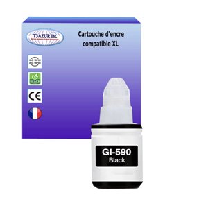 T3AZUR - Bouteille encre compatible Canon GI590 Noire