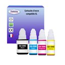 T3AZUR - Lot de 4 Bouteilles encre compatibles Canon GI-590 