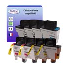 T3AZUR- Lot de 8 cartouches compatibles pour Brother  LC900 