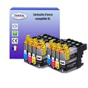T3AZUR - Lot de 8 cartouches compatibles Brother LC123 XL