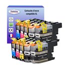 T3AZUR -Lot de 10 Cartouches compatibles Brother LC127 / LC125 / LC 127 / LC 125 XL