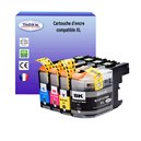 T3AZUR - Lot de 4 Cartouches compatibles pour Brother LC-127/ LC-125 XL