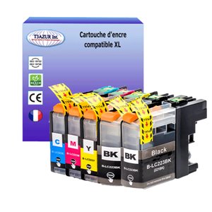 T3AZUR - Lot de 5 Cartouches compatibles pour Brother LC223 XL