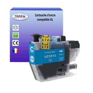 T3AZUR - Cartouche compatible Brother LC3213 XL Cyan