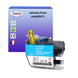 T3AZUR - Cartouche compatible pour Brother LC3219 XL Cyan (avec puce)