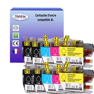 T3AZUR - Lot de 10 Cartouches compatibles Brother LC3219 XL (avec puce)