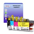 T3AZUR - Lot de 4 Cartouches compatibles Brother LC3219 XL (avec puce)
