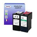 T3AZUR - Cartouche compatible Lexmark N°32 + N°33