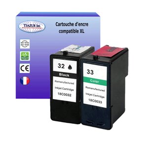 T3AZUR - Cartouche compatible Lexmark N°32 + N°33