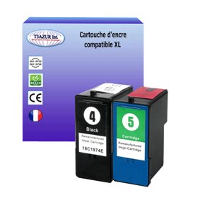 T3AZUR - Cartouche compatible Lexmarkn n°4 +  n°5 (18C1960E)