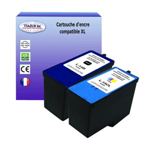 T3AZUR - Lot de 2 Cartouches compatibles Lexmark N°14 + N°15