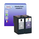 T3AZUR - Lot de 2 Cartouches compatibles Lexmark N°23 + n°24