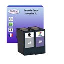 T3AZUR - Lot de 2 Cartouches compatibles Lexmark n°28 (18C1528E) + n°29 (18C1529E)