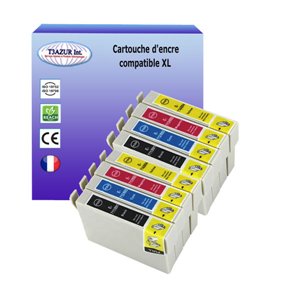 T3AZUR - Lot de 8 cartouches compatibles Epson T0711/ T0712 / T0713 / T0714