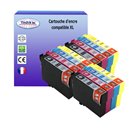 T3AZUR - Lot de 12 cartouches compatibles pour Epson T1281 / T1282 / T1283 / T1284