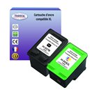 T3AZUR- Lot de 2 cartouches compatibles HP HP n°343  ( C8766EE ) + HP n°337 ( C9364EE )