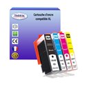 T3AZUR - Lot de 4 cartouches compatibles pour HP n°364 XL