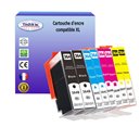 T3AZUR - Lot de 8 cartouches compatibles pour HP n°364 XL