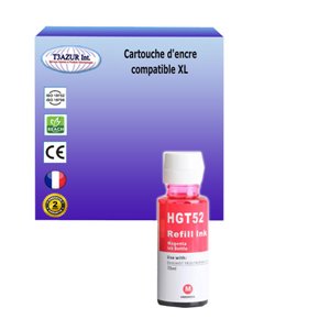 T3AZUR - Bouteille d'encre générique HP GT52- Magenta - 70ml