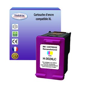 Cartouche jet d'encre Couleur 21 ml compatible pour HP 302XL, OfficeJet 3830 3831 3832- Jumao