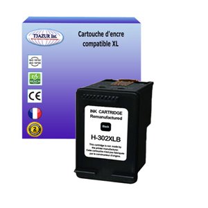 Cartouche compatible avec HP remplace HP 302 XL - Noire - T3AZUR