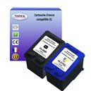 T3AZUR - Lot de 2 cartouches compatibles HP (n&deg;56+n&deg;57)