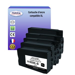 T3AZUR - Lot de 5 cartouches compatibles HP (n°950 + n°951) XL
