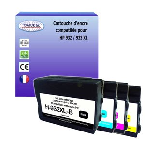 4 Cartouches compatibles avec HP remplace HP 932XL, HP 933XL - T3AZUR