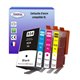 T3AZUR - Lot de 4 Cartouches compatibles HP (n°934 + n°935) XL 
