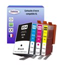 T3AZUR - Lot de 4 Cartouches compatibles HP (n°934 + n°935) XL 