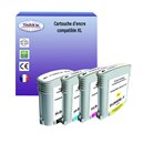 T3AZUR -Lot de 4 Cartouches compatibles pour HP 940XL
