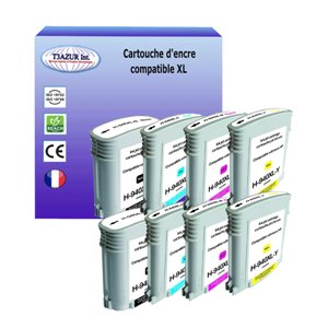 T3AZUR -Lot de 8 Cartouches compatibles pour HP 940XL