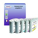 T3AZUR -Lot de 5 Cartouches compatibles pour HP 940XL