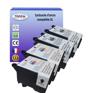 T3AZUR - Lot de 4 cartouches compatibles pour Epson T019 - T020