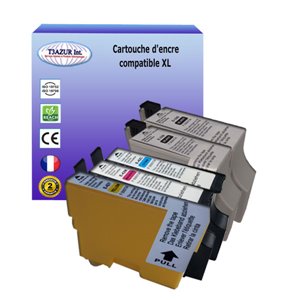 T3AZUR - Lot de 5 Cartouches compatibles Epson T0321/2/3/4