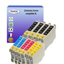T3AZUR - Lot de 10 cartouches compatibles Epson T0441 / T0442/ T0443/ T0444