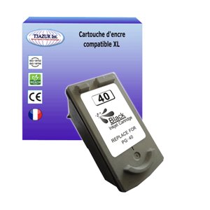T3AZUR - Cartouche Compatible Canon PG-40 Noire (Haute Capacité) 