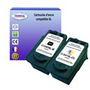 T3AZUR - Lot de 2 Cartouches Compatibles Canon PG540/CL541 XL (avec puce)