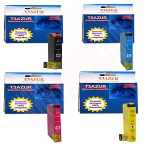 1+3 Cartouches compatibles Epson WorkForce WF3620DWF / WF 3620DWF