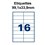 Étiquettes adhésives, 99,1x33,9mm, (16étiquettes/feuille) - blanc - 20 feuilles