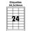 Étiquettes adhésives, 64,3x34mm, (24étiquettes/feuille) - blanc - 20 feuilles