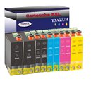 Lot de 10 Cartouches Compatibles pour Epson T3351 / T3361 / T3362 / T3363 / T3364 (33XL)- T3AZUR